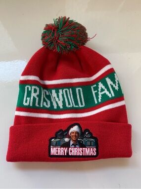 National Lampoons Christmas Vacation Knitted Stocking Hat EUC Clark RV red green